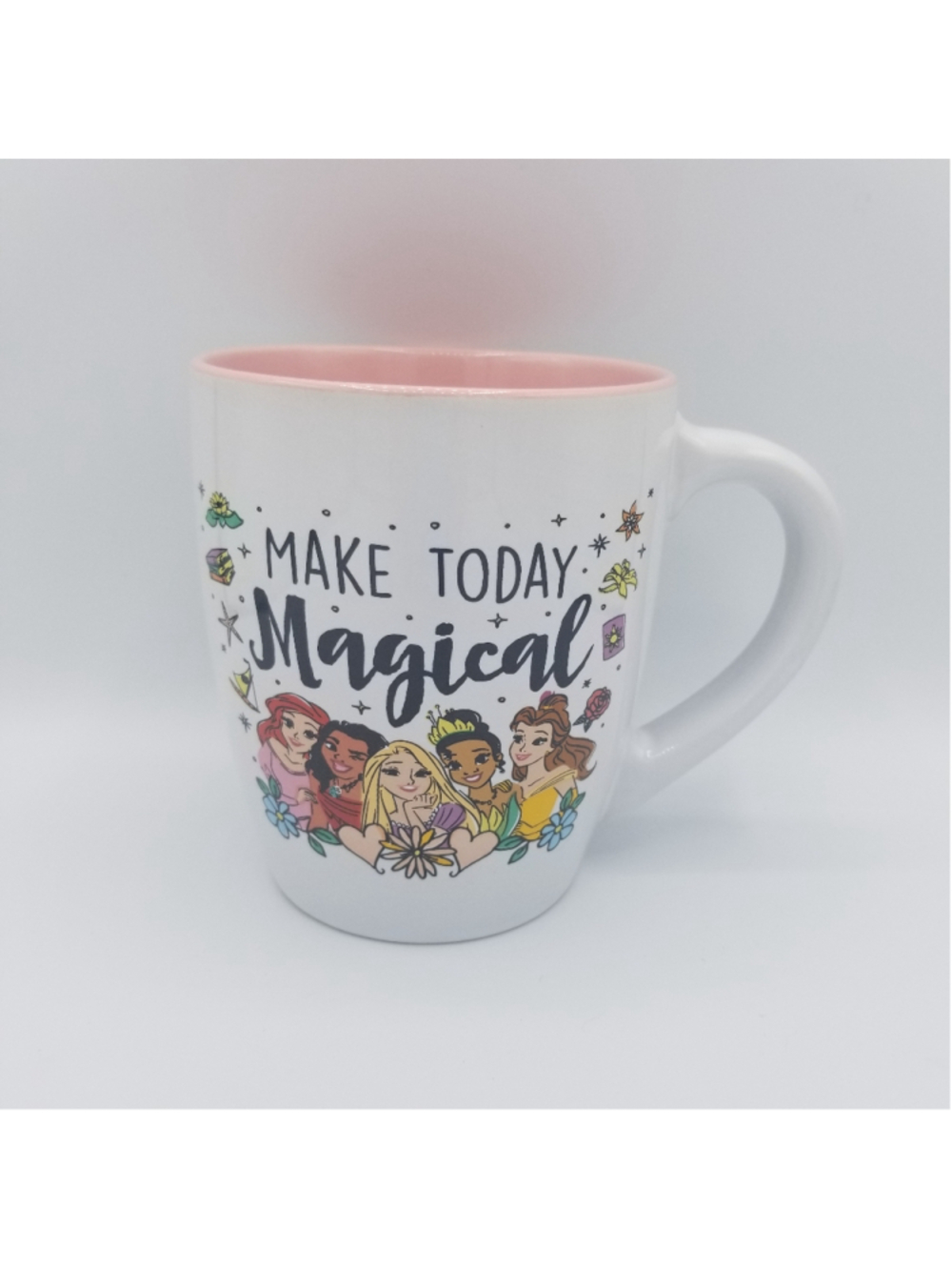 Disney Princess Magical Jumbo Ceramic Mug 25oz Pink Interior NWOT